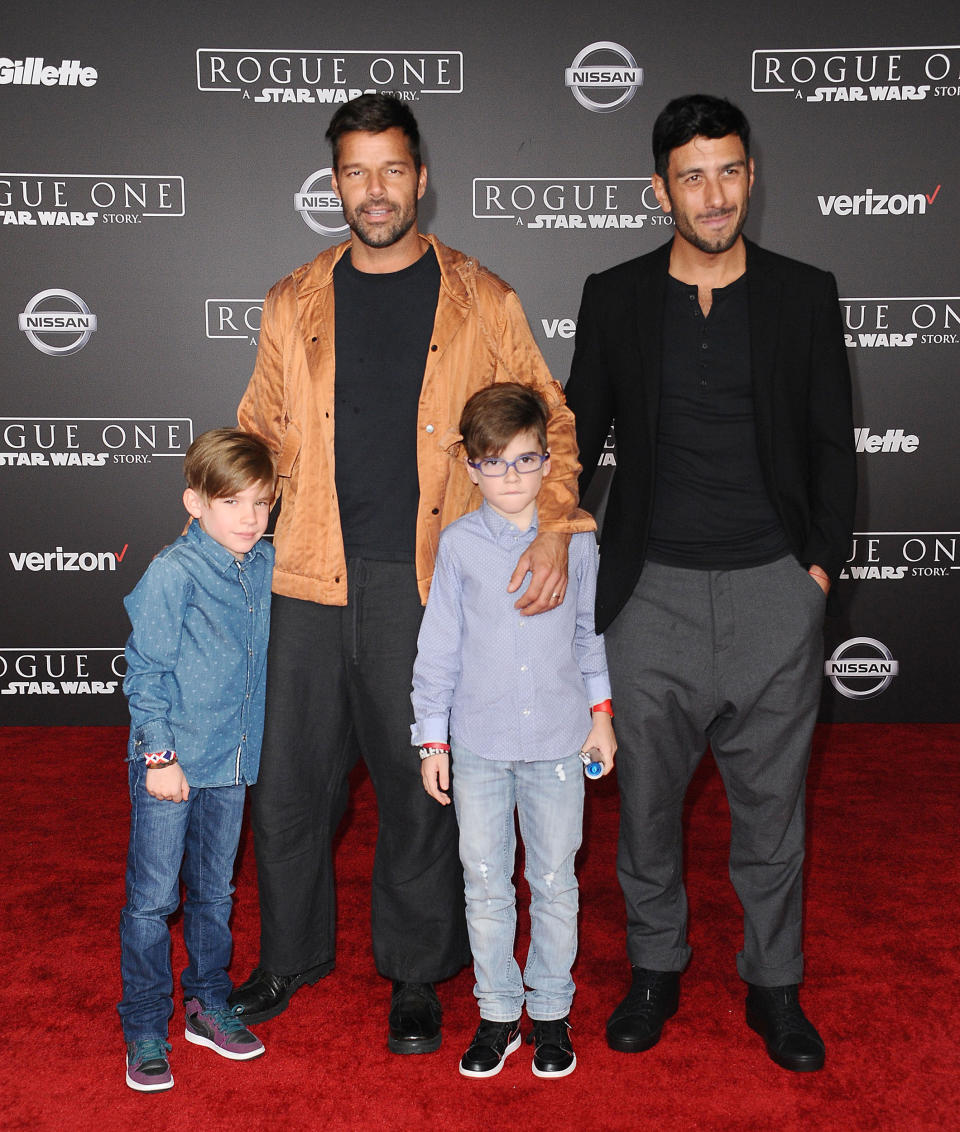 Ricky Martin and family at premiere of 