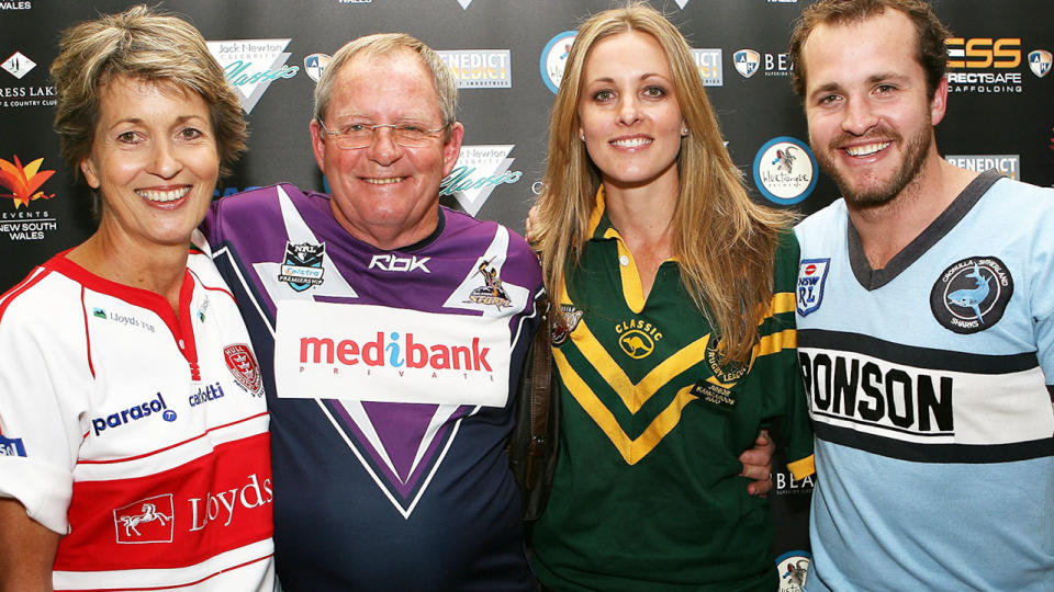 Jack Newton, pictured here with wife Jackie, daughter Kirstie and son Clint in 2008.