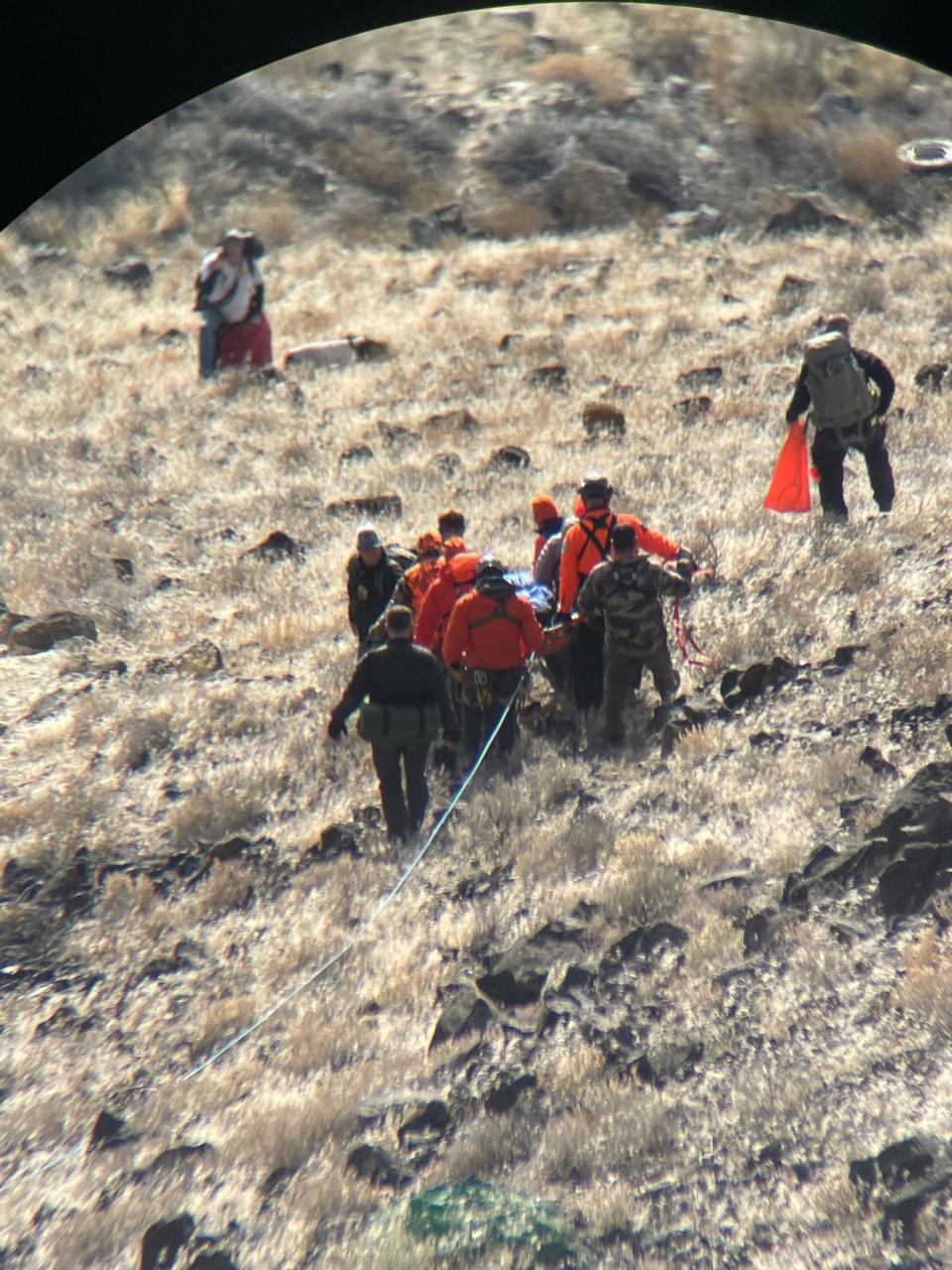 Rescuers remove Penny Kay Clark from the canyon. / Credit: Canyon County Sheriff's Office