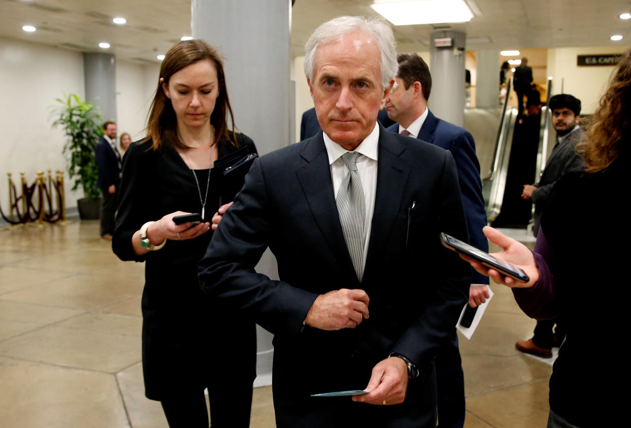 Sen. Bob Corker (R-Tenn.) is drafting legislation to curtail President Donald Trump's authority to levy tariffs. (Photo: Joshua Roberts / Reuters)