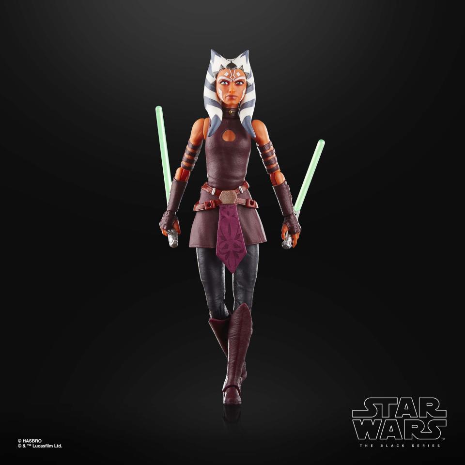 The Black Series Ahsoka Tano action figure posed against a black background