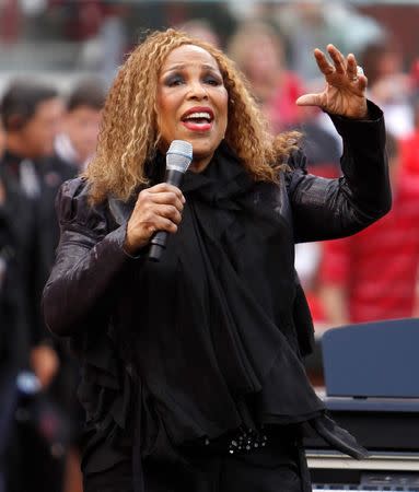 Singer Roberta Flack sings before the start of the Major League Baseball's Civil Rights game between the Cincinnati Reds and the St. Louis Cardinals at Great American Ball Park in Cincinnati, Ohio, May 15, 2010. REUTERS/John Sommers II