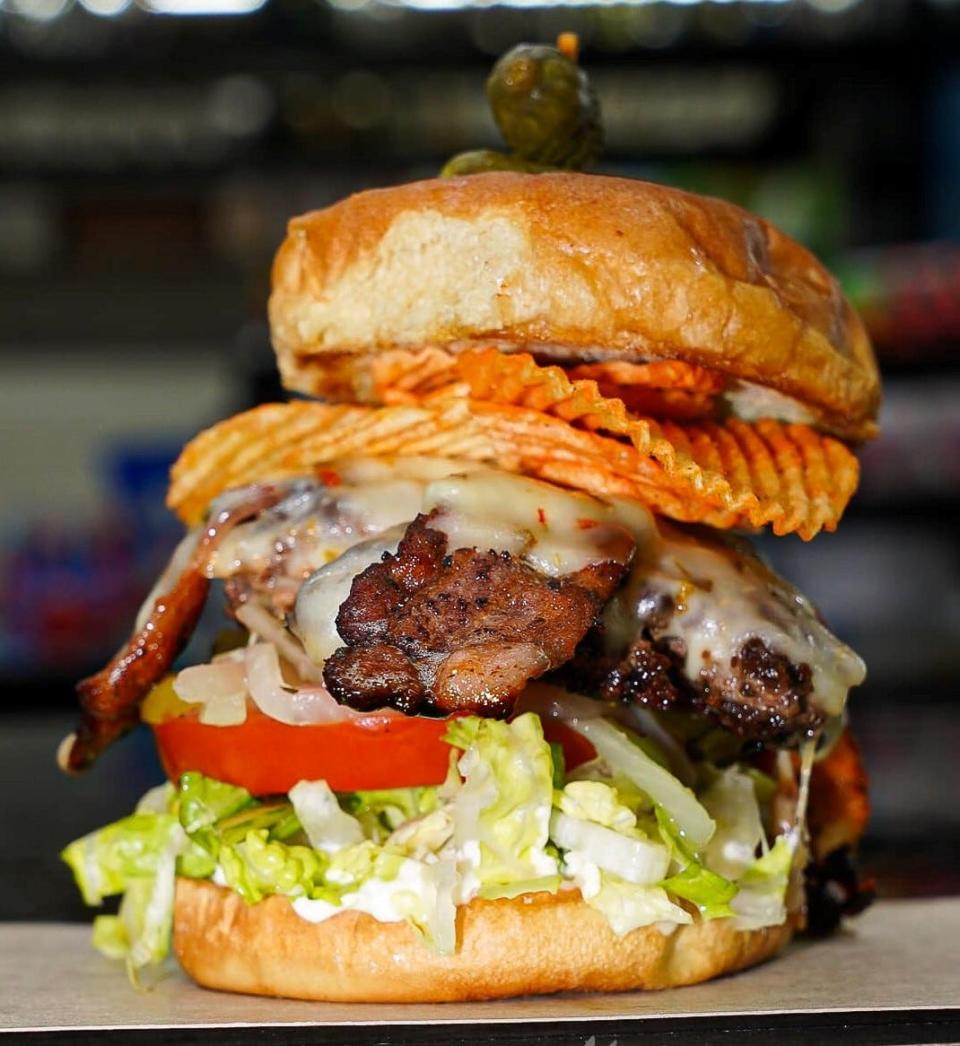 A bacon cheeseburger from the new kitchen at the Buffaloe's Watering Hole convenience store at 4924 Wrightsville Ave. in Wilmington, N.C.