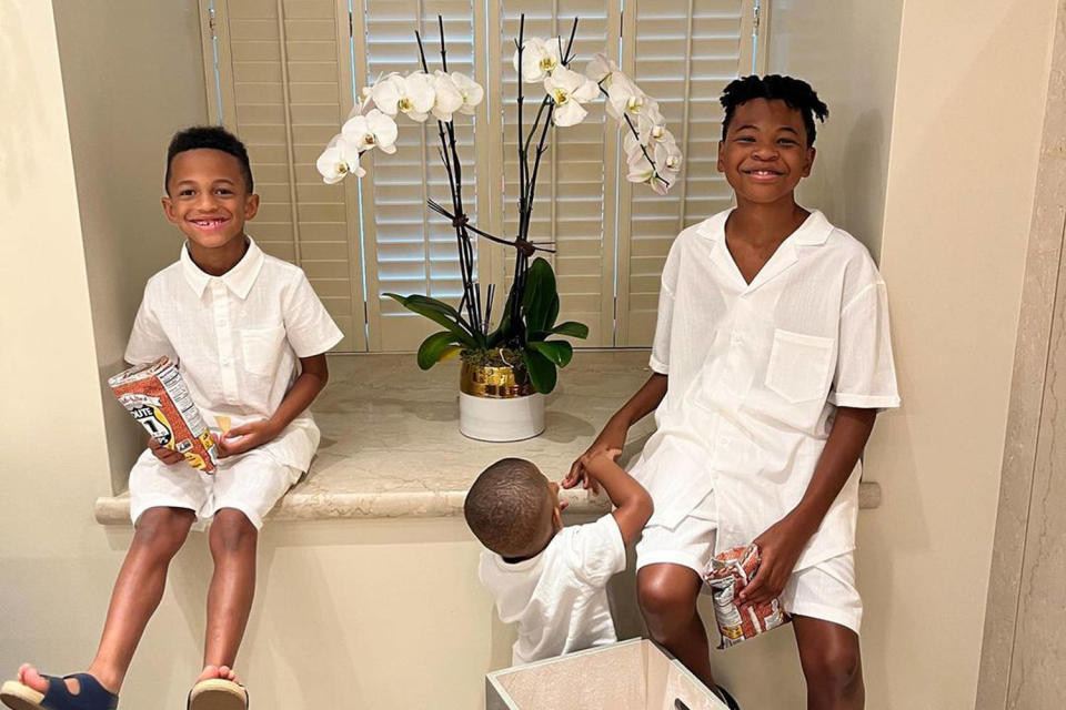 Ne-Yo's sons, Shaffer Chimere Jr. “SJ,” Roman and Mason appear in the singer's Instagram post on July 7. (Ne-Yo / Instagram)