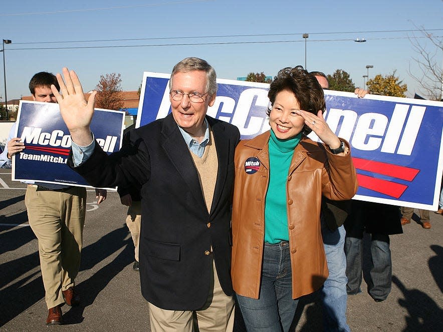 Mitch McConnell and wife Elaine Chao on the campaign trail in 2008