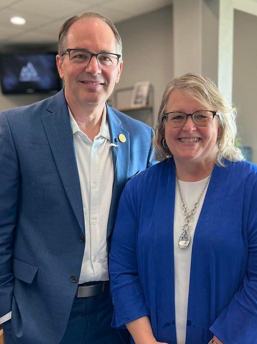 Mark Milioni and his wife, Barb. He is president of the newly renamed Mission University and the pastor of First Baptist Willard.