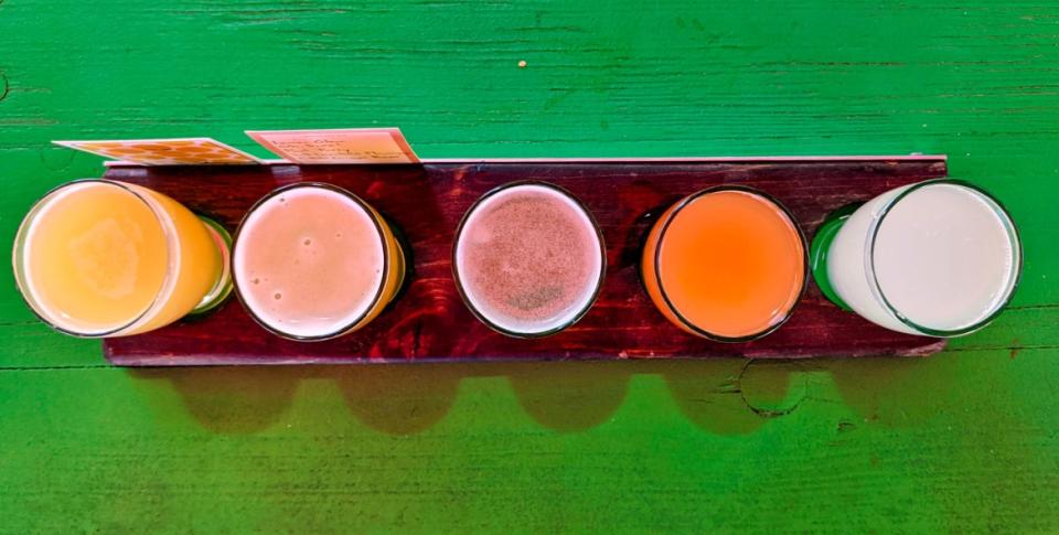 <div class="inline-image__caption"><p>Beer flight at Land Grant Brewery.</p></div> <div class="inline-image__credit">Courtesy of Brandon Withrow</div>