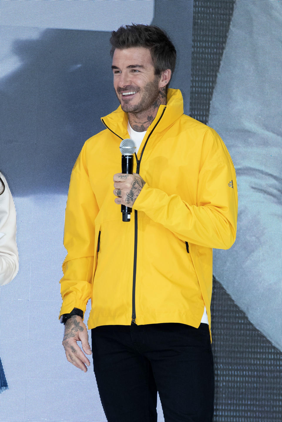 English footballer David Beckham attend a photocall for the sportswear brand Adidas 70th Anniversary Event at Time Square in Seoul, South Korea on October 9, 2019. (Photo by Lee Young-ho/Sipa USA)