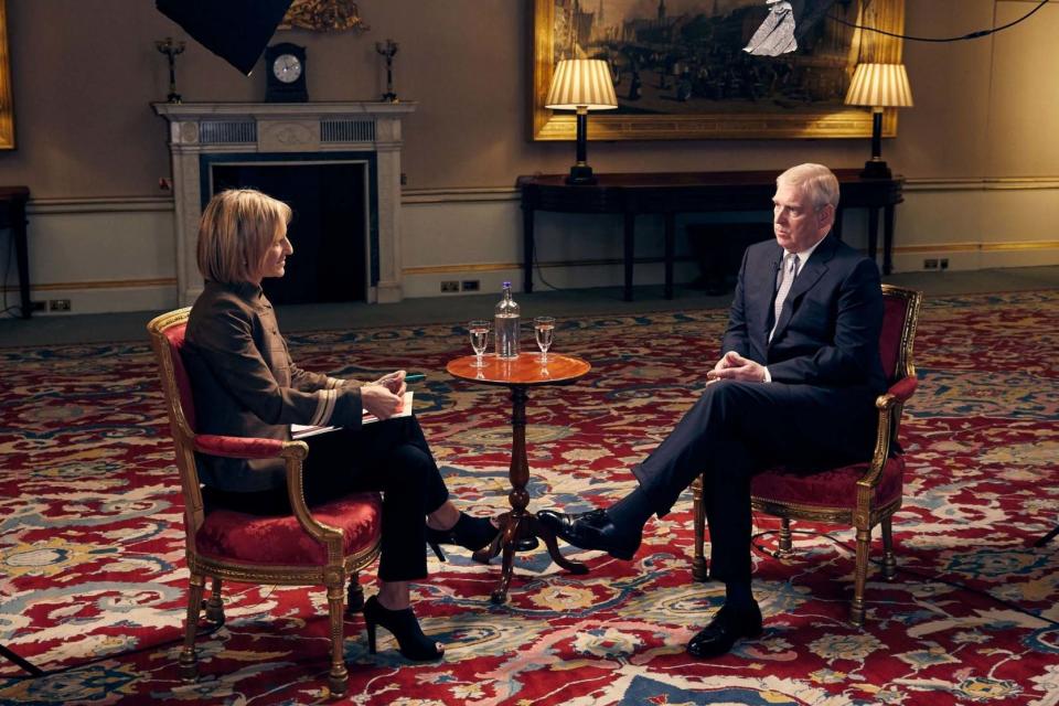 The Duke of York in an interview with BBC Newsnight's Emily Maitlis (PA)