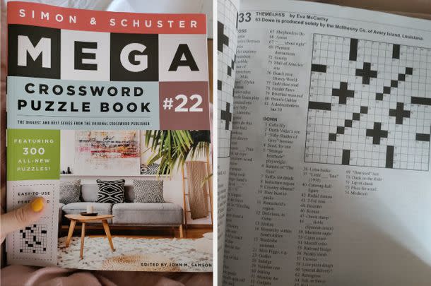 I got this bumper crossword puzzle book while I was bedridden with a flu, but I've been better for about five days now and still haven't been able to put it down.