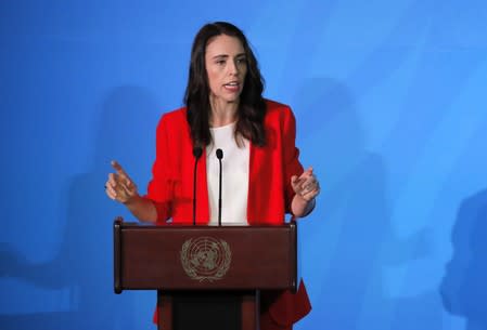 New Zealand's Prime Minister Ardern speaks during the 2019 United Nations Climate Action Summit at U.N. headquarters in New York City, New York, U.S.