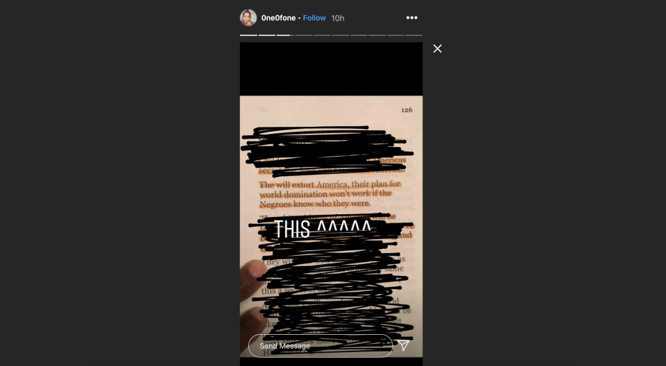 Screengrab of DeSean Jackson's Instagram story