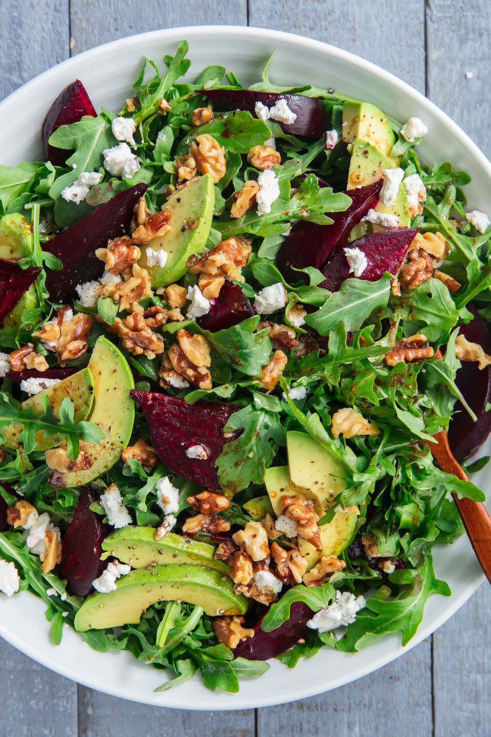 <p>Have you ever seen a more gorgeous salad?!</p><p>Get the recipe from <a href="https://www.delish.com/cooking/recipe-ideas/a20155300/roasted-beet-goat-cheese-salad-recipe/" rel="nofollow noopener" target="_blank" data-ylk="slk:Delish" class="link rapid-noclick-resp">Delish</a>.</p>