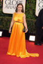 Alyssa Milano arrives at the 70th Annual Golden Globe Awards at the Beverly Hilton in Beverly Hills, CA on January 13, 2013.