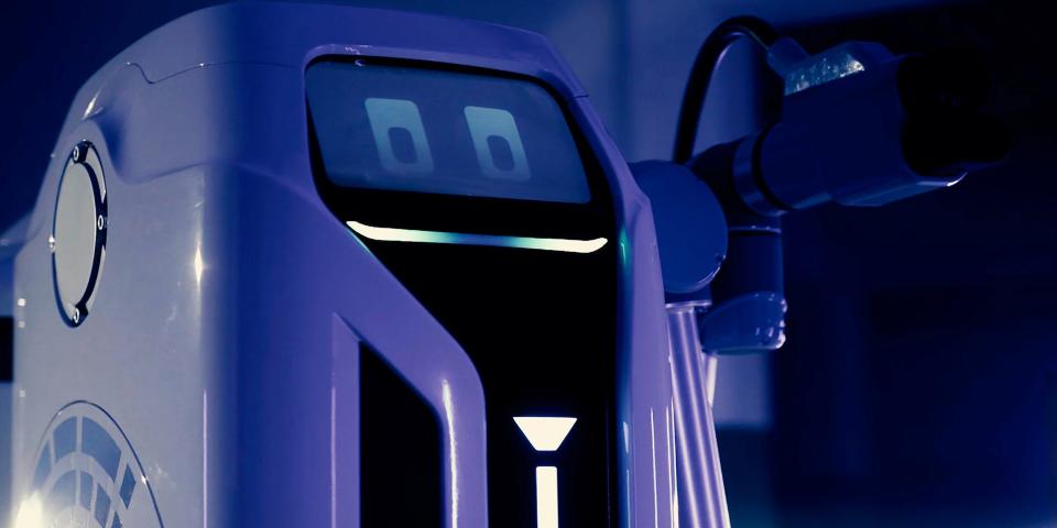 Volkswagen's mobile charging robot prototype.