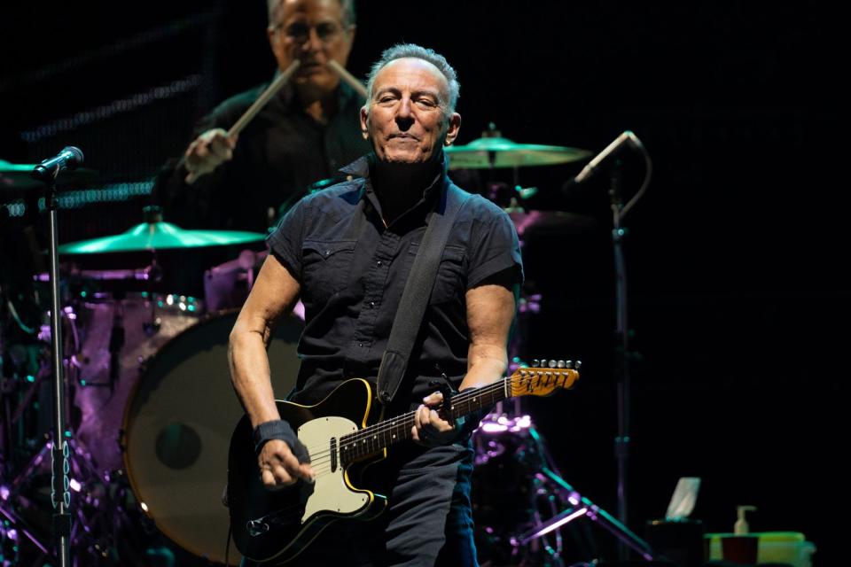 <p>Manny Carabel/Getty</p> Bruce Springsteen performs in New Jersey in August 2023