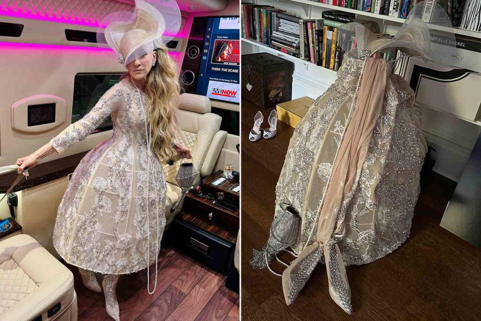 <p>Sarah Jessica Parker/Instagram</p> Sarah Jessica Parker before and after the 2024 Met Gala.