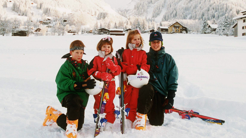 Cousins having snow fun