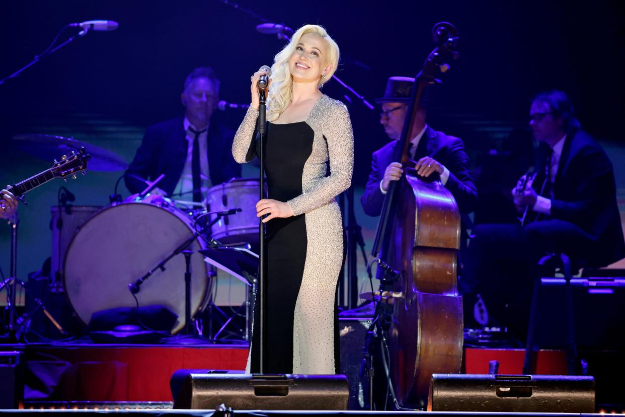 Kellie Pickler performs onstage during Walkin' After Midnight: The Music Of Patsy Cline at Ryman Auditorium on April 22, 2024 in Nashville, Tennessee.