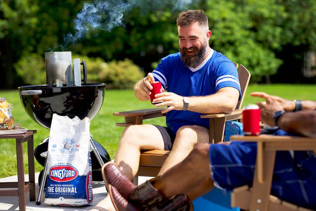 <p>Courtesy of Kingsford</p> Jason Kelce talked about the importance of barbecuing to his family