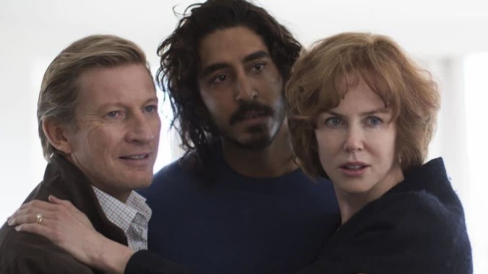 The 2016 movie "Lion" starred Dev Patel (center), as an Indian boy adopted by an Australian couple, played by Nicole Kidman and David Wenham. - The Weinstein Company