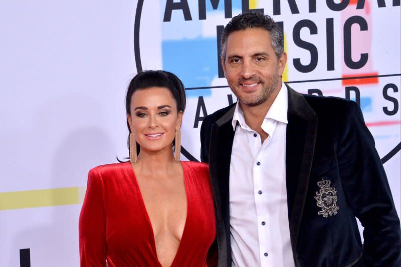 Kyle Richards (L) and Mauricio Umansky attend the American Music Awards in 2018. File Photo by Jim Ruymen/UPI