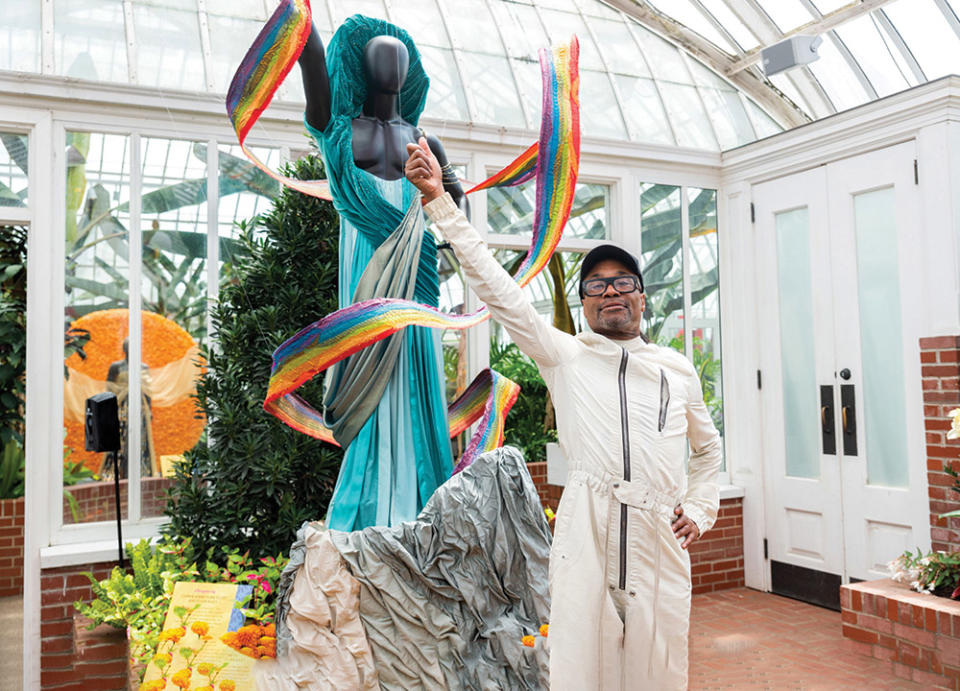 Carnegie Mellon University alum Billy Porter visited the exhibition Flowers Meet Fashion: Inspired by Billy Porter at Phipps Conservatory and Botanical Gardens last year, which featured fashions designed by CMU students.