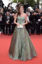 <p>Avec ce look “végétal”, la blogueuse a-t-elle voulu faire concurrence à Poison Ivy ? <br>Crédit : Getty </p>