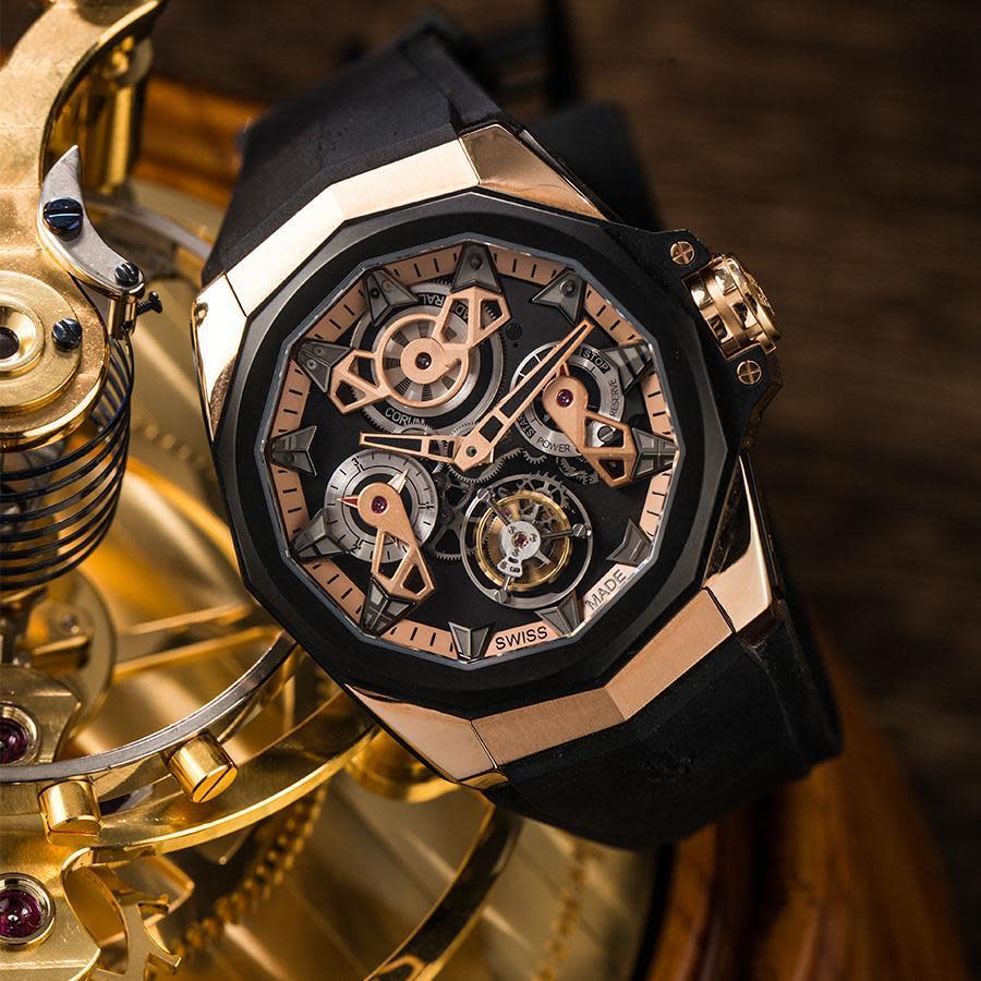 Admiral Ac-One 45 Openworked Tourbillon｜錶徑45mm／18K玫瑰金材質／時間指示、動力儲存指示、陀飛輪裝置／CO 298自動上鏈機芯／防水100米／限量18只／建議售價NT$ 2,330,000