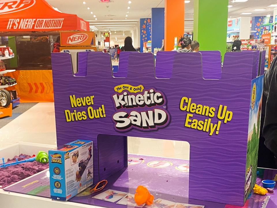 The kinetic sand station.