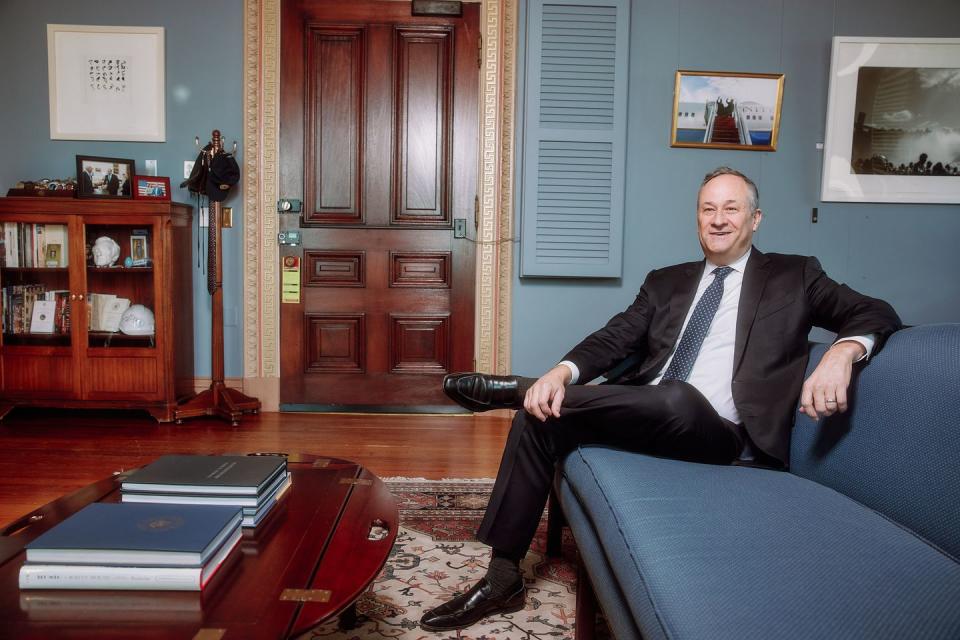 washington, dc jan 17 second gentleman of the united states and lawyer, doug emhoff in his office on the grounds of the white house in washington, dc, wednesday january 17, 2024 photo by jared soares