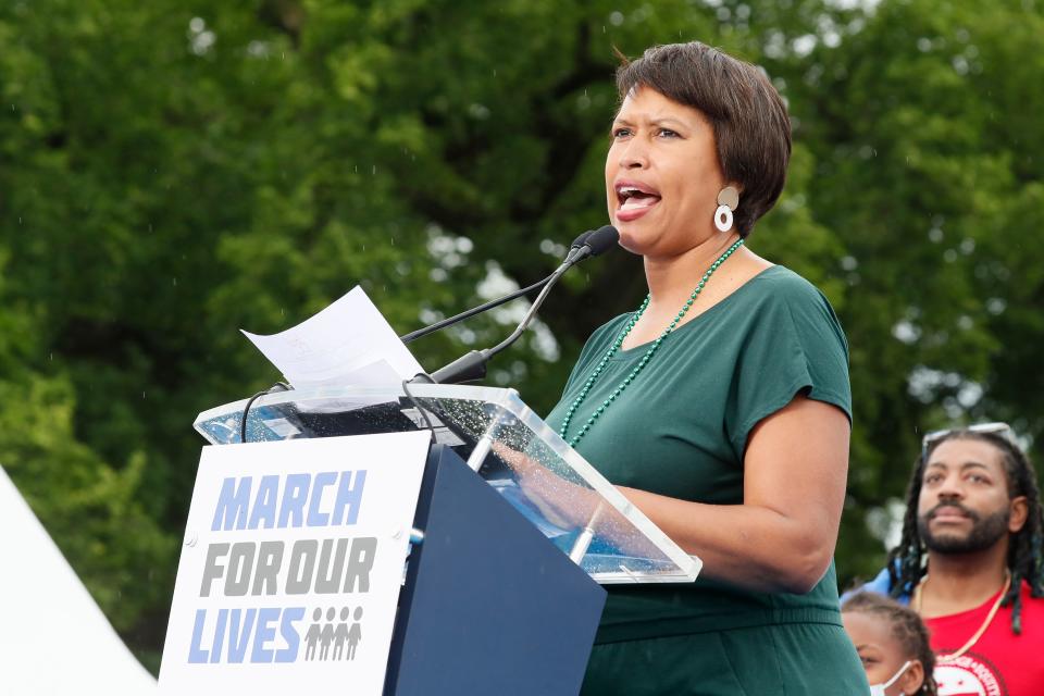 D.C. Mayor Muriel Bowser speaks during March for Our Lives 2022 on June 11, 2022 in Washington, DC.