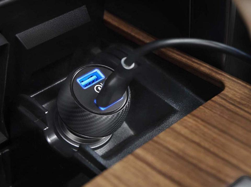 Charge two devices at once while you're en route with the Anker Quick Charge car charger. (Photo: Amazon)