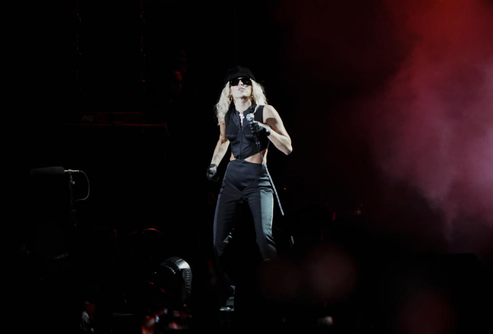 Miley Cyrus durante su concierto en el festival Corona Capital en la Ciudad de México el domingo 20 de noviembre de 2022. (Foto AP/Eduardo Verdugo)