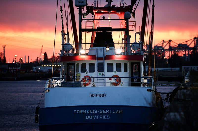 FILE PHOTO: A British trawler Cornelis Gert Jan is seen in Le Havre