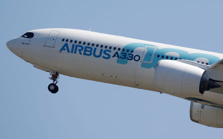 FILE PHOTO: An Airbus A330neo commercial passenger aircraft takes off in Colomiers near Toulouse, France, July 10, 2018. REUTERS/Regis Duvignau/File Photo