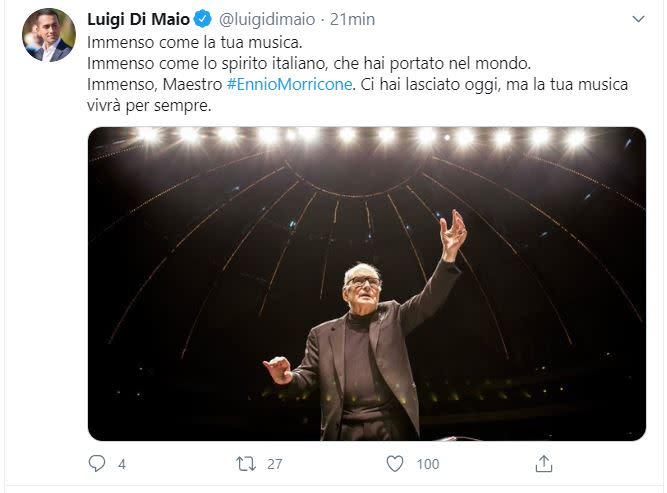 L'omaggio al maestro Ennio Morricone