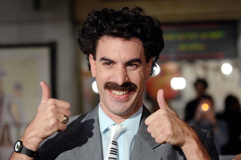 FILE PHOTO: Actor Sacha Baron Cohen arrives for premiere of "Borat: Cultural Learnings of America for Make Benefit the Glorious Nation of Kazakhstan" in Hollywood