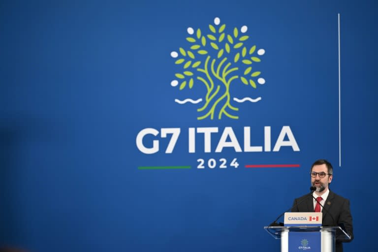 El ministro de Medio Ambiente de Canadá, Steven Guilbeault, en la rueda de prensa final de la reunión del G7 en Venaria Reale, Italia, el 30 de abril de 2024 (Marco Bertorello)