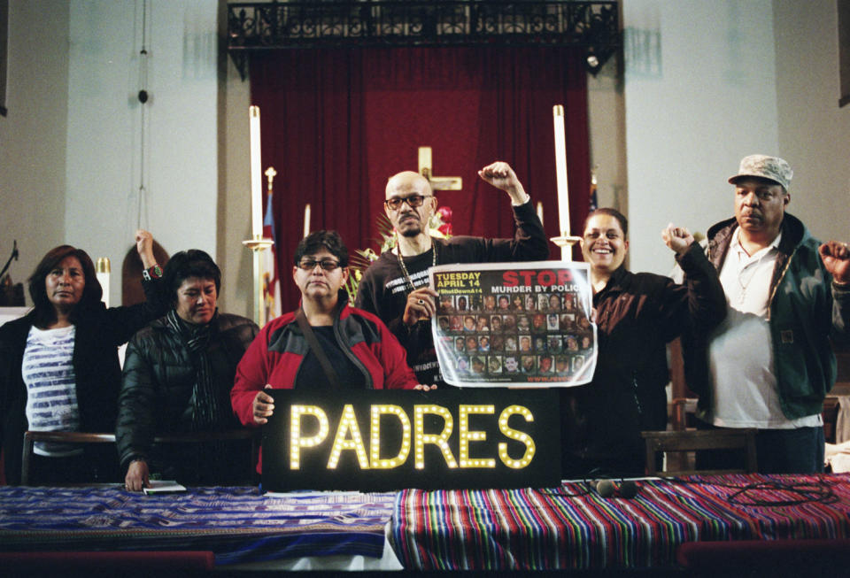 Joint forum with members of the Ayotzinapa 43 movement and the Black Lives Matter movement at St. Mark's Church in Queens, New York, on April 25, 2015.