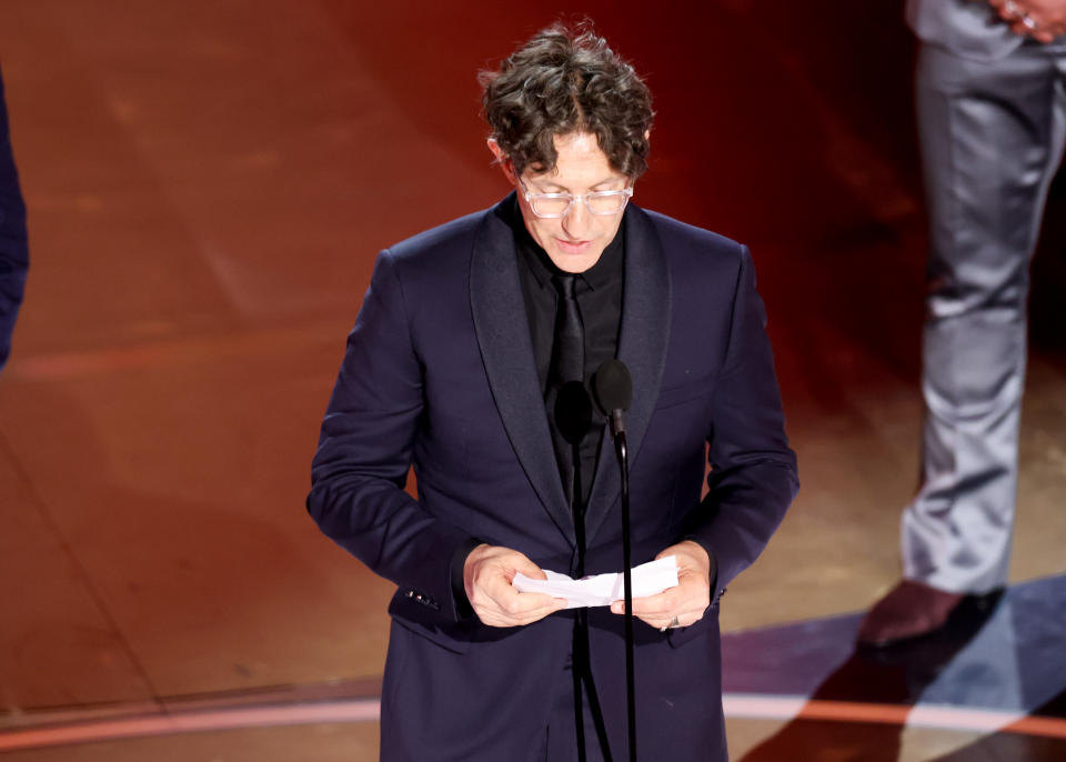 Jonathan Glazer accepts the Best International Feature Film award for "The Zone of Interest" at the 96th annual Oscars 