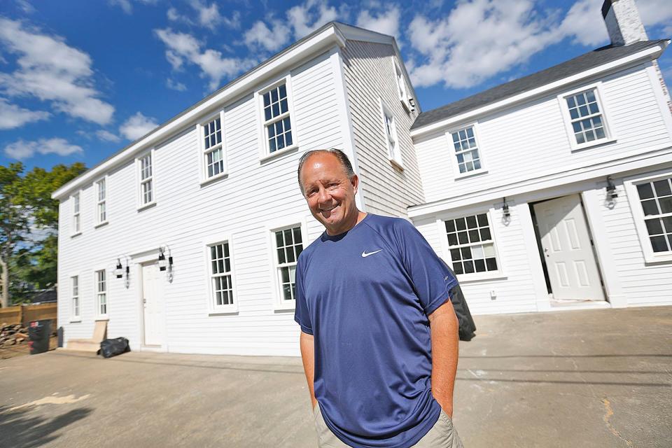 Quincy developer Tim O'Connell outside Tommy's Place in Falmouth on Wednesday, June 16, 2021. The 1800's Federalist home will be a vacation retreat for kids fighting cancer along with their family and friends. The building has space for up to 18 guests.