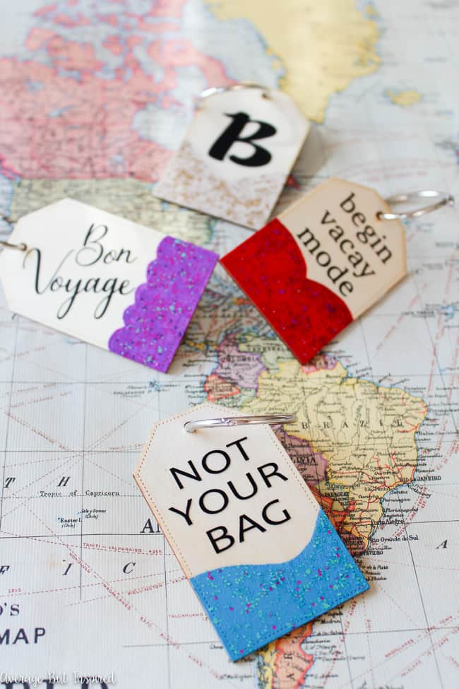 summer crafts glitter luggage tags