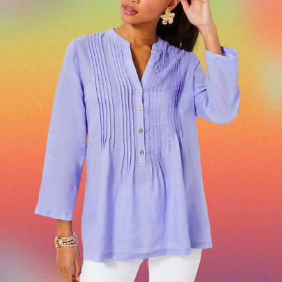 A pleated linen tunic