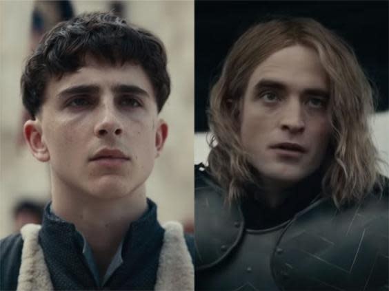 Timothée Chalamet and Robert Pattinson in The King (Netflix)