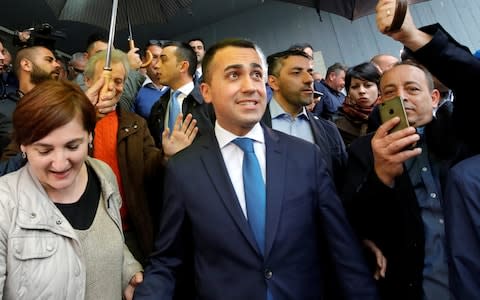 The Five Star Movement, led by Luigi Di Maio, performed dismally, winning just 17% of the vote  - Credit: Reuters/Ciro De Luca