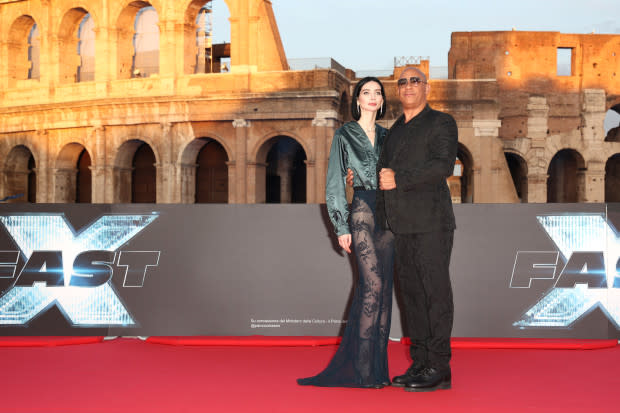 ROME, ITALY - MAY 12: Vin Diesel and <span class="caas-xray-inline-tooltip"><span class="caas-xray-inline caas-xray-entity caas-xray-pill rapid-nonanchor-lt" data-entity-id="Meadow_Walker" data-ylk="cid:Meadow_Walker;pos:4;elmt:wiki;sec:pill-inline-entity;elm:pill-inline-text;itc:1;cat:Actor;" tabindex="0" aria-haspopup="dialog"><a href="https://search.yahoo.com/search?p=Meadow%20Walker" data-i13n="cid:Meadow_Walker;pos:4;elmt:wiki;sec:pill-inline-entity;elm:pill-inline-text;itc:1;cat:Actor;" tabindex="-1" data-ylk="slk:Meadow Walker;cid:Meadow_Walker;pos:4;elmt:wiki;sec:pill-inline-entity;elm:pill-inline-text;itc:1;cat:Actor;" class="link ">Meadow Walker</a></span></span> attend the "Fast X" Premiere at Colosseo on May 12, 2023 in Rome, Italy. (Photo by Franco Origlia/WireImage)<p><a href="https://www.gettyimages.com/detail/1489584087" rel="nofollow noopener" target="_blank" data-ylk="slk:Franco Origlia/Getty Images;elm:context_link;itc:0;sec:content-canvas" class="link ">Franco Origlia/Getty Images</a></p>