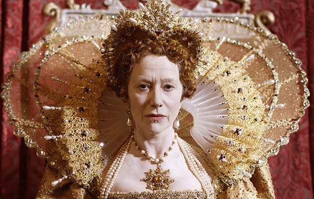 Helen Mirren in the HBO series Queen Elizabeth I. Source: HBO