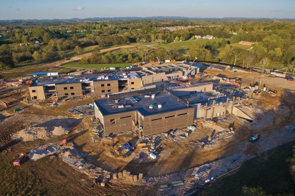 Aerial view of Battle Creek Middle School in Spring Hill during the construction process in 2019. Eventually, the school board plans to fund an elementary school and a possible new high school on the property.