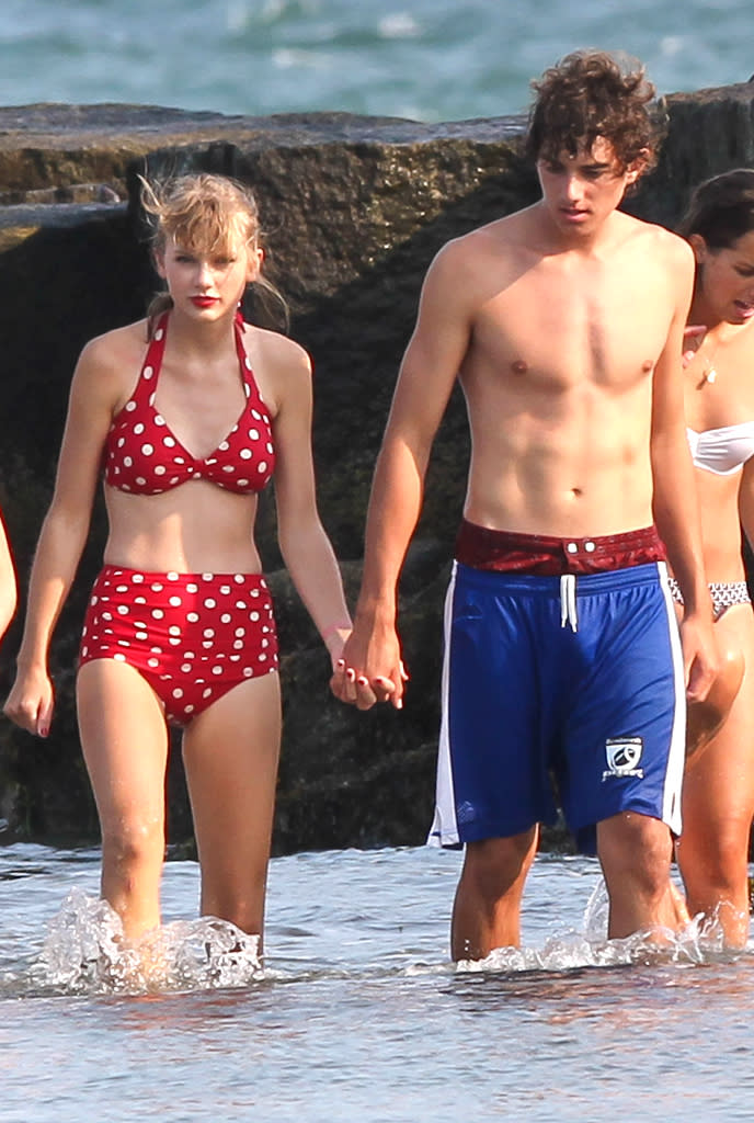 Speaking of Conor Kennedy, this photo of the couple donning bathing suits while wading in the waters of Cape Cod, Massachusetts, was splashed across websites and magazine pages worldwide shortly after it was taken. Swift, 22, and Kenndy, 18, spent the summer getting cozy in and around the Kennedy compound in Hyannis Port and even made headlines for crashing a wedding. But by Labor Day the summer romance had fizzled. (8/17/2012)